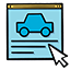 An icon of a car and a mouse cursor