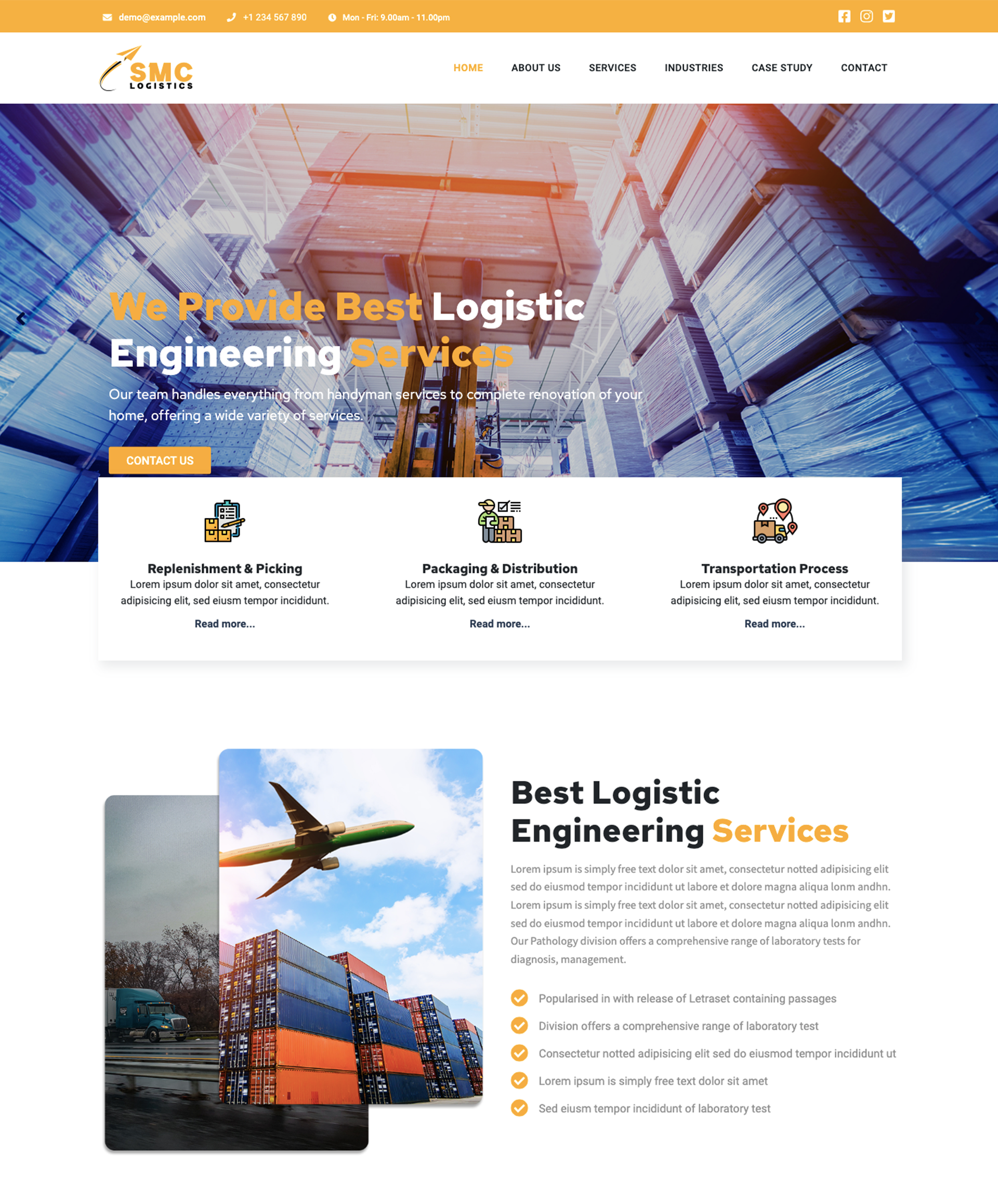 Web design for logistics theme 2