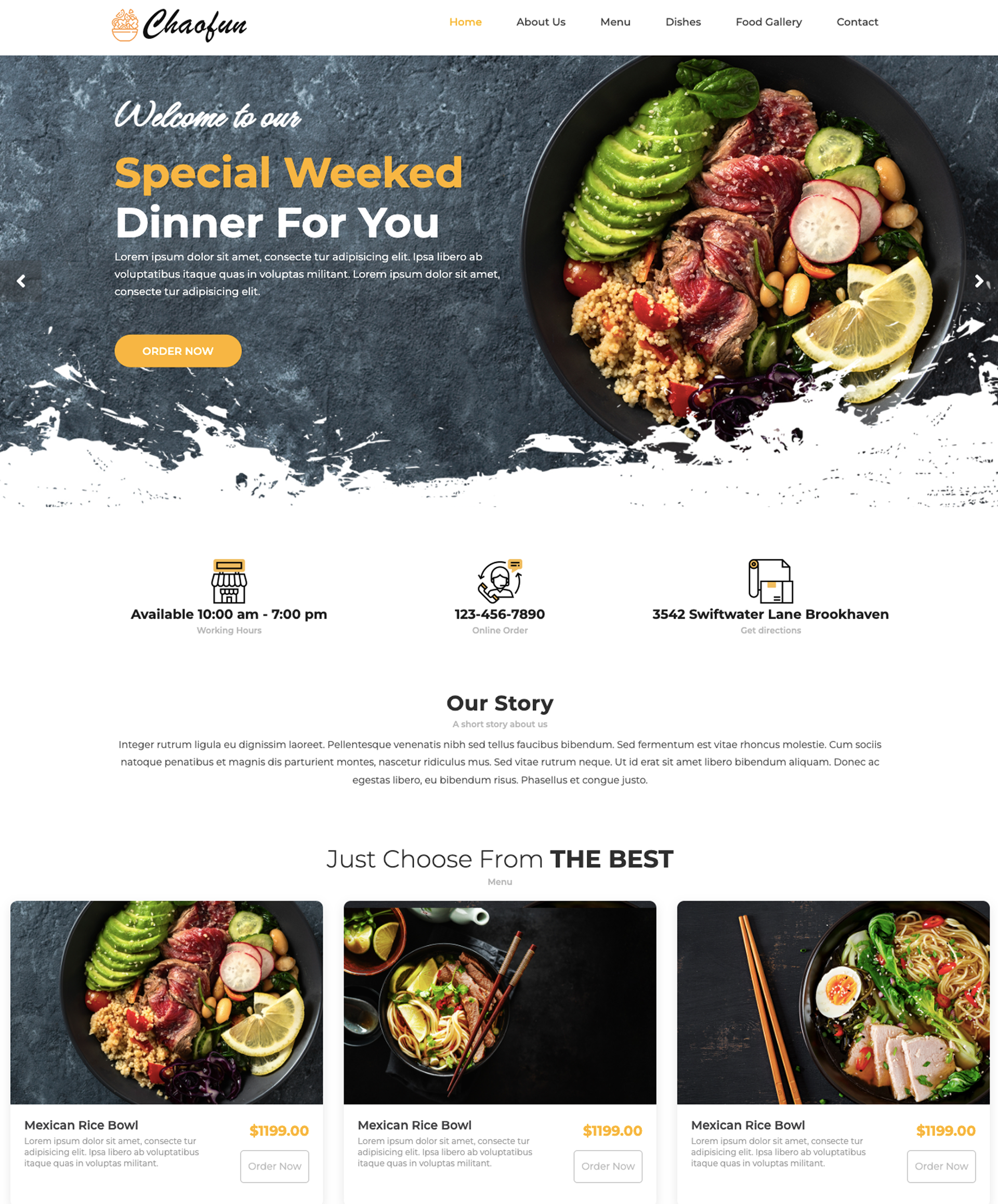 Web design for restaurant theme 3