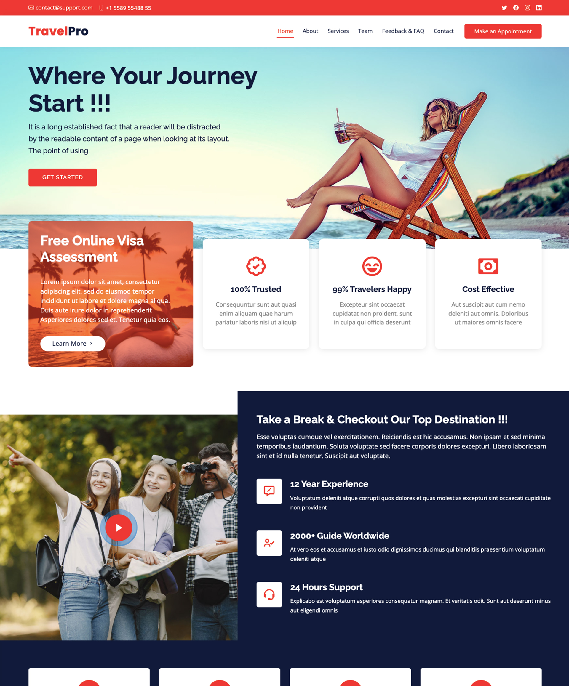 Web design for travel & tours theme 2