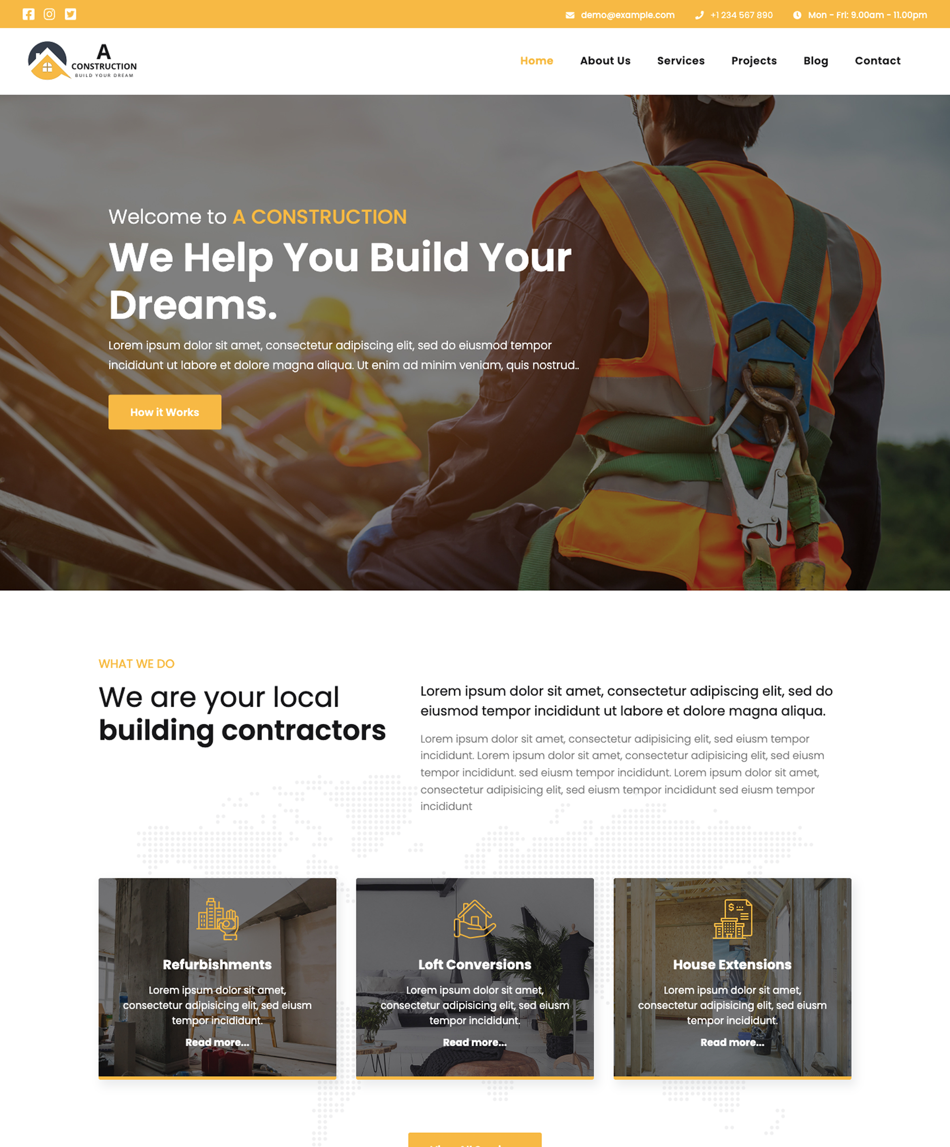 Web Design & Creative Services Construction Theme