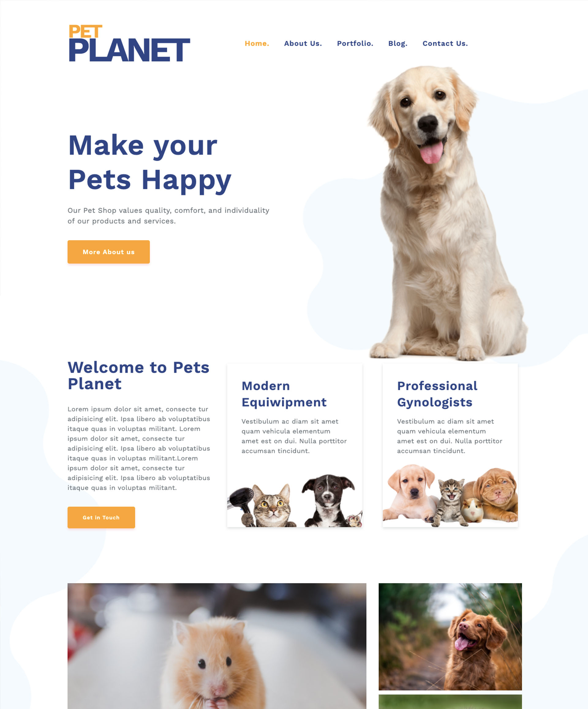 Web design for petshop theme 1
