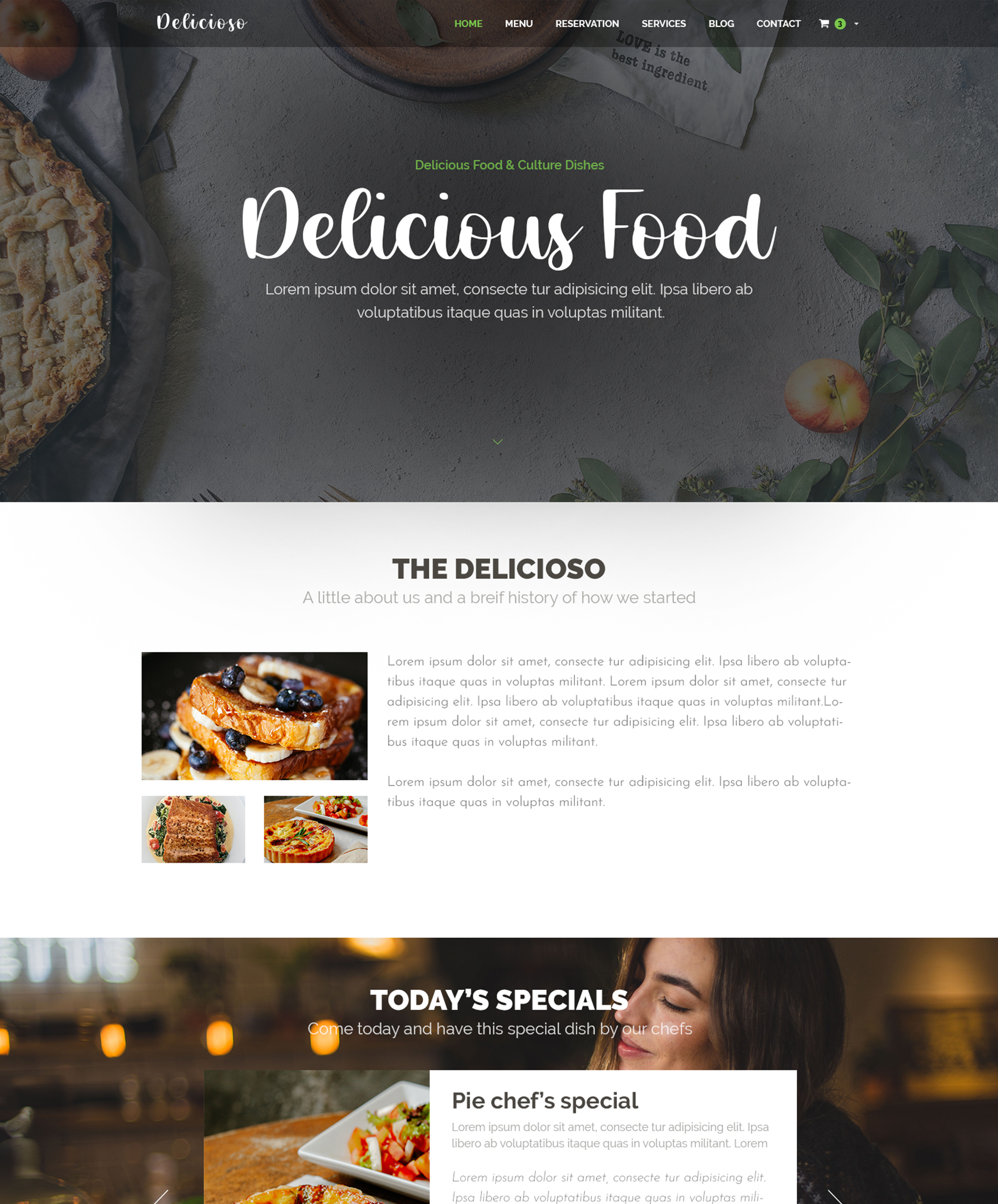 Web design for restaurant theme 2