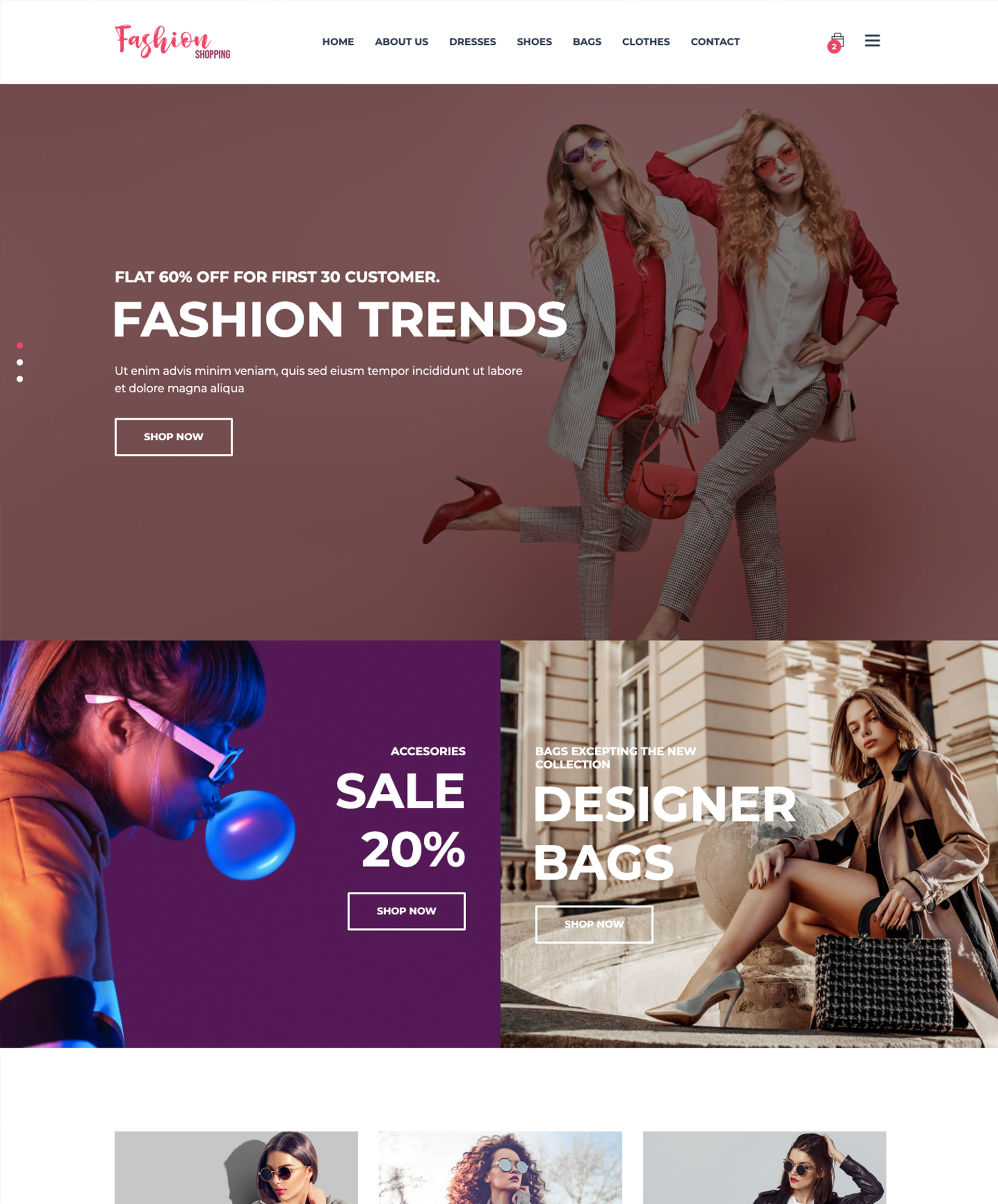 Web design for shopping theme 1