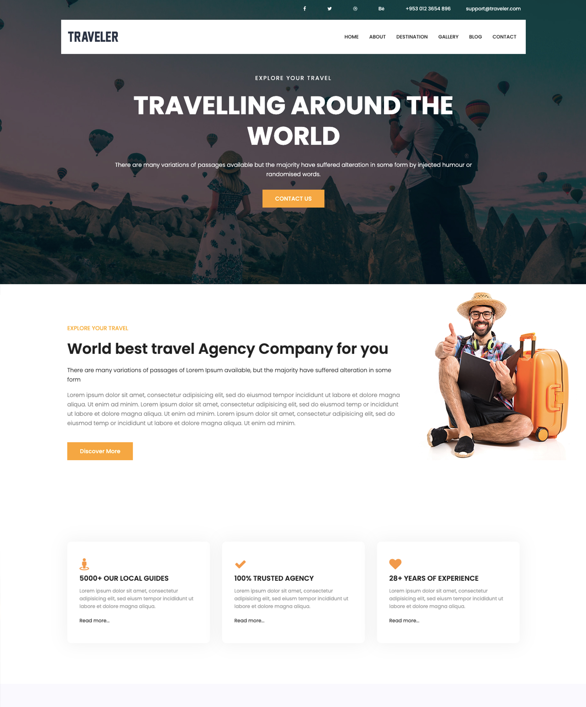 Web design for travel & tours theme 1